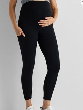 Quince Ultra-Form Maternity Pocket Leggings Black M NWT